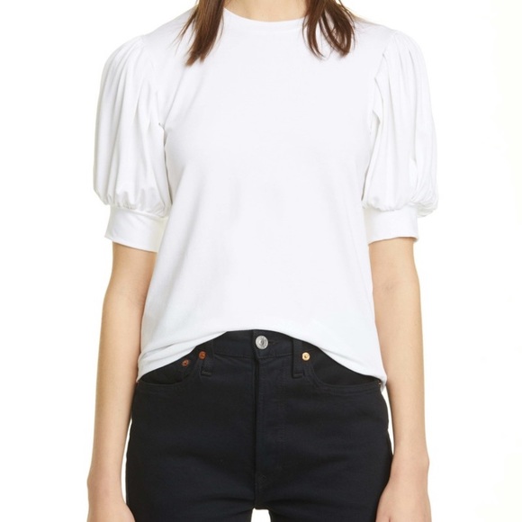 Frame Denim Puff Sleeves Sweatshirt 